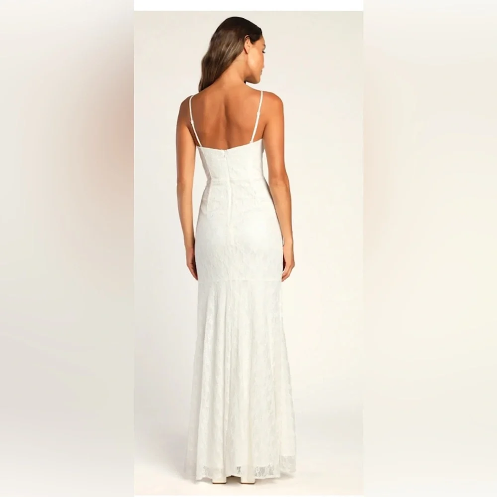 Lulu's Elegant Strapless Cream Dress - Picture 5 of 8